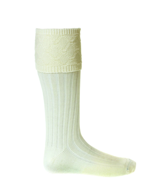 Cream or ecru glencoe kilt socks