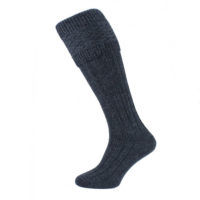 Patterned charcoal kilt socks