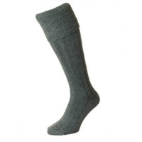 Marl patterned grey kilt socks